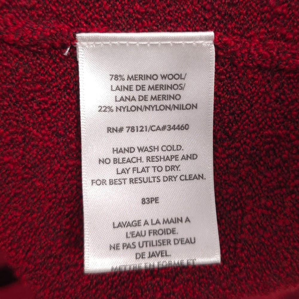 EILEEN FISHER Women Cardigan LARGE ITALIAN YARN Red Merino Wool Blend HONG KONG - Picture 8 of 8